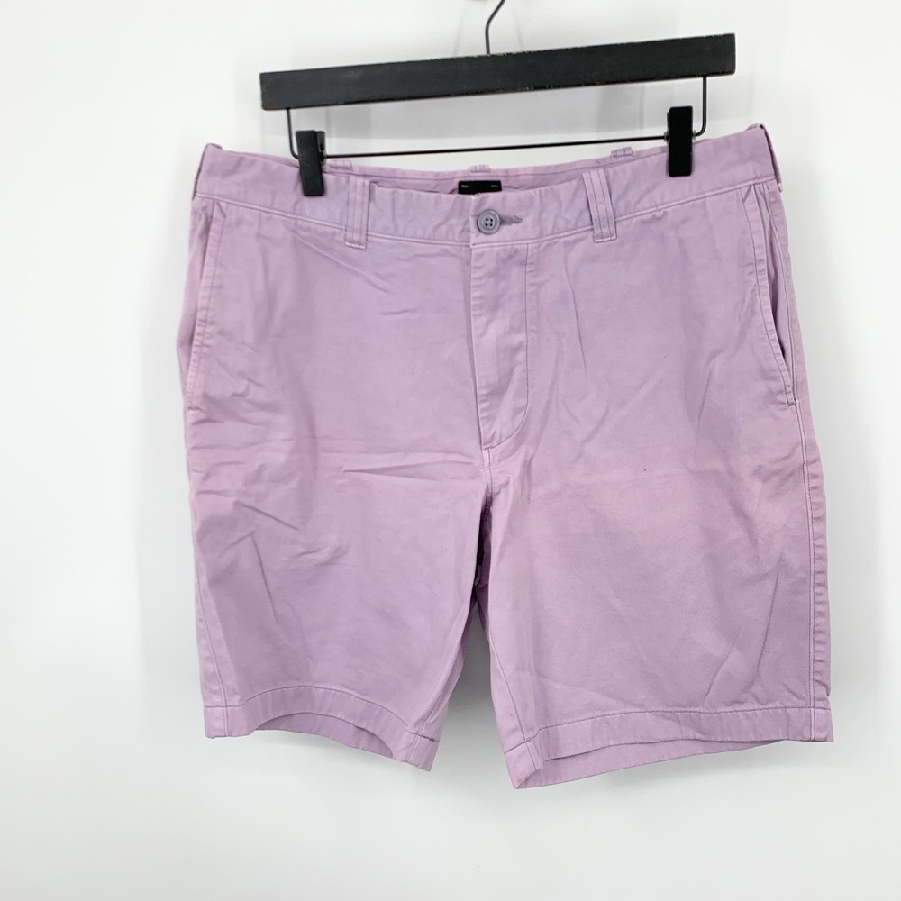 J Crew Men Size 35 x 9 Shorts‎ Light Purple Chinos Khakis Garment Dyed Cotton